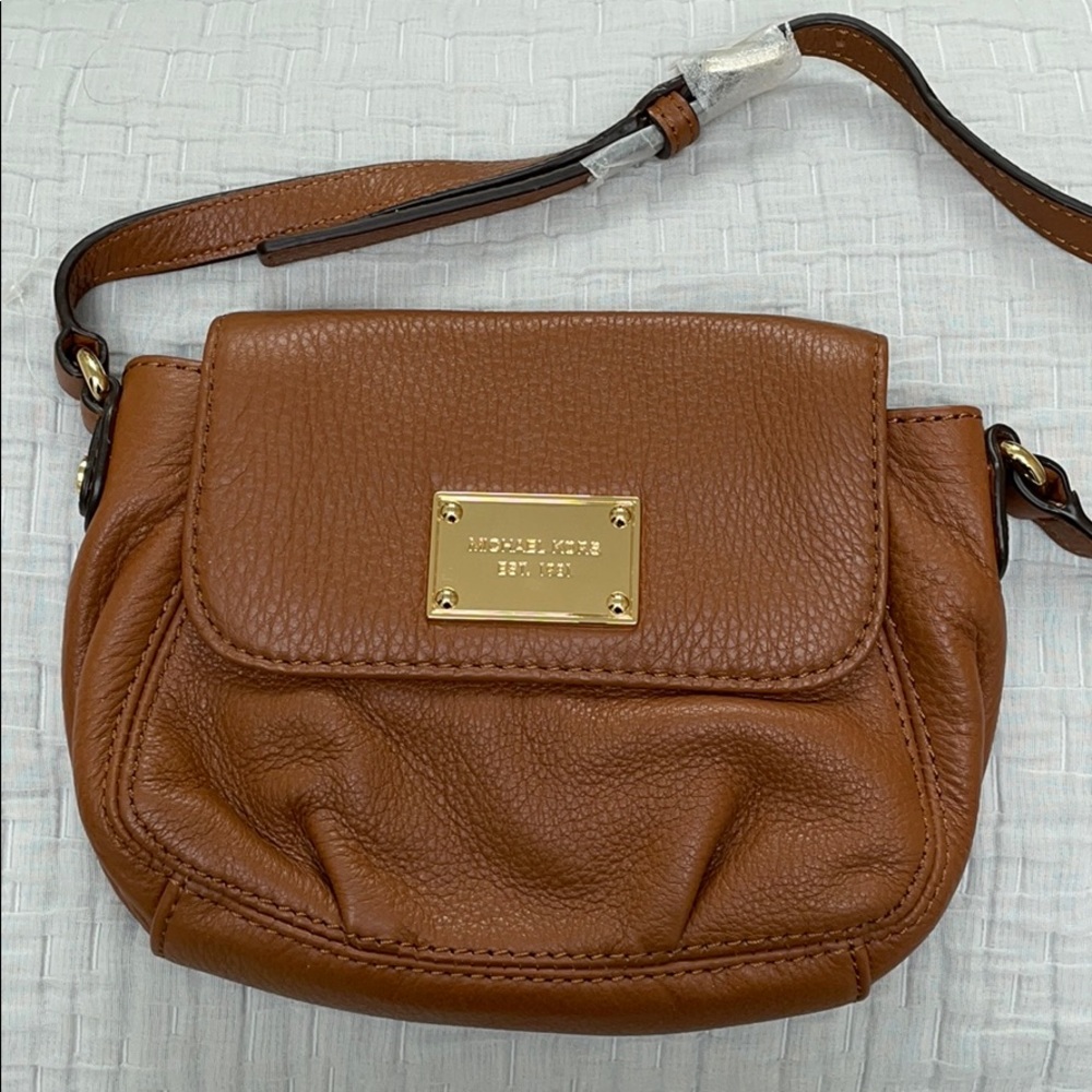 Michael Kors small flap crossbody camel